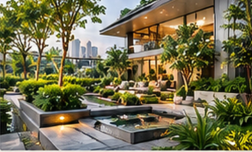 Công trình cảnh quan biệt thự và hồ cá Koi thực tế của KTH Garden