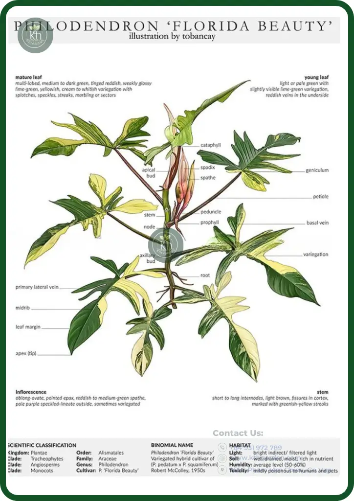 Philodendron ‘Florida Beauty là loại cây có thân leo