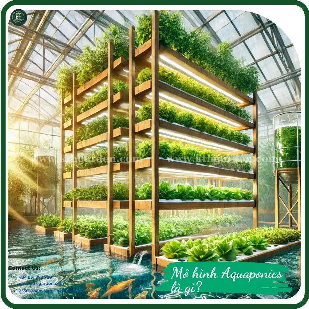 Hệ thống Aquaponics dọc trong nhà kính